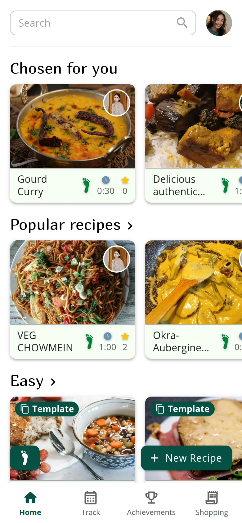 Ecobite's Home: recipes chosen for you, popular recipes and easy templates, each with its footprint
